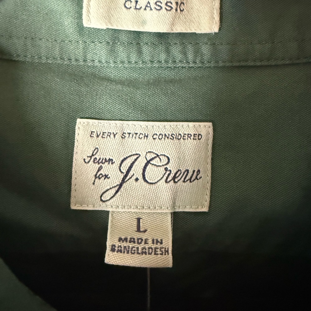 J. Crew Green Short-Sleeve Button-Down Shirt with Dachshund Pocket Prints - Picture 2 of 3